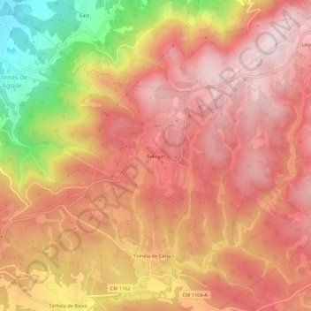 Balugas topographic map, elevation, terrain