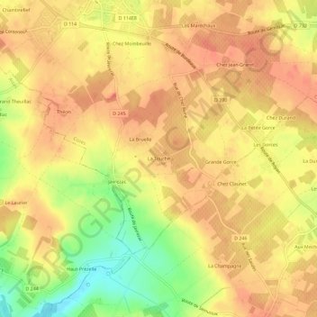 La Touche topographic map, elevation, terrain