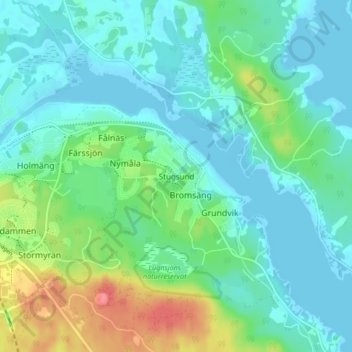 Stugsund topographic map, elevation, terrain