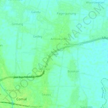 Lowa topographic map, elevation, terrain