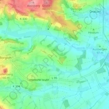 Uphöfen topographic map, elevation, terrain