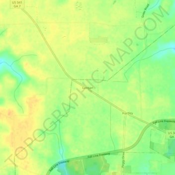 Grogan topographic map, elevation, terrain