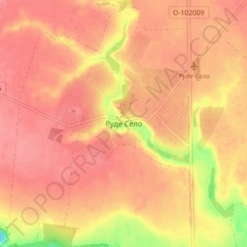 Rude Selo topographic map, elevation, terrain