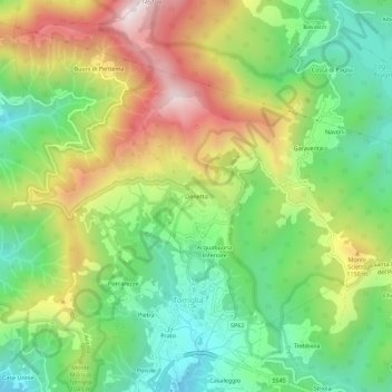 Donetta topographic map, elevation, terrain