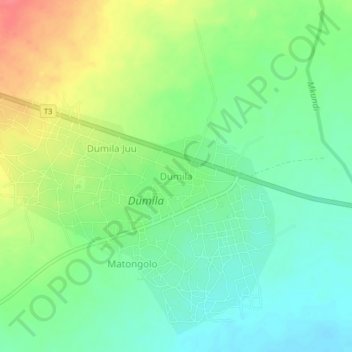 Dumila topographic map, elevation, terrain