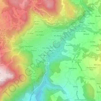 Cotteret topographic map, elevation, terrain