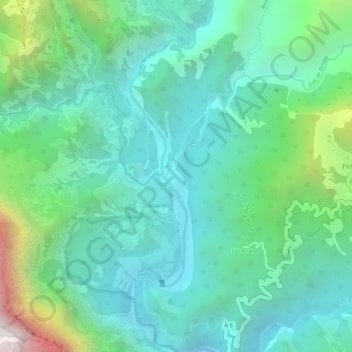 Les Trois Bras topographic map, elevation, terrain