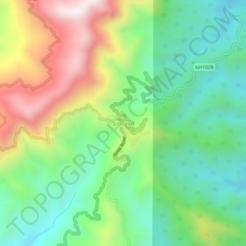 Sinzawl topographic map, elevation, terrain