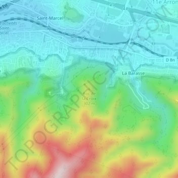 Roc de la Croix topographic map, elevation, terrain