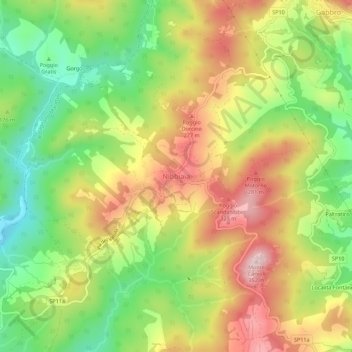 Nibbiaia topographic map, elevation, terrain