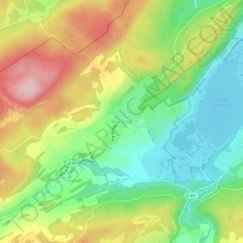 Remoray topographic map, elevation, terrain