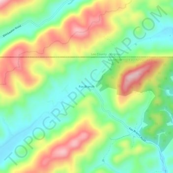 Fox Branch topographic map, elevation, terrain
