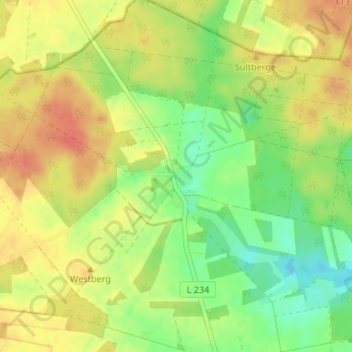 Wettenbostel topographic map, elevation, terrain