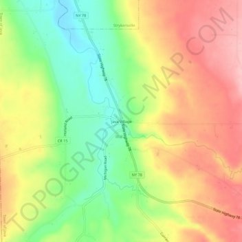 Java Village topographic map, elevation, terrain