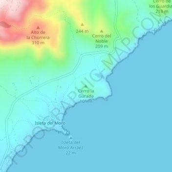 Cerro la Gurada topographic map, elevation, terrain