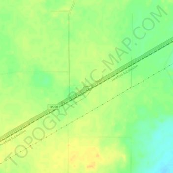 Dawn topographic map, elevation, terrain