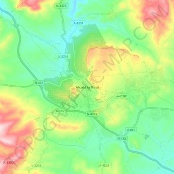 Alcalá la Real topographic map, elevation, terrain