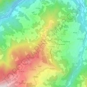 Pianellino topographic map, elevation, terrain