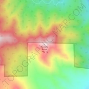 Kanaka Peak topographic map, elevation, terrain