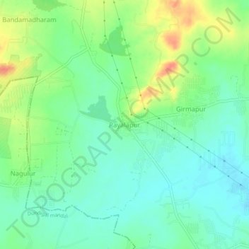 Rayalapur topographic map, elevation, terrain