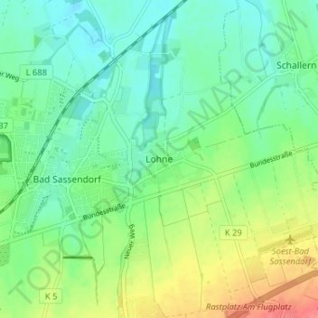 Lohne topographic map, elevation, terrain