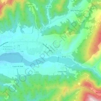 Persi topographic map, elevation, terrain