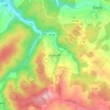 Heyroth topographic map, elevation, terrain