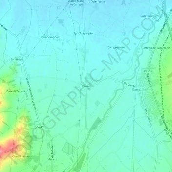 Protte topographic map, elevation, terrain