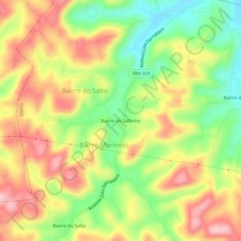 Bairro do Saltinho topographic map, elevation, terrain