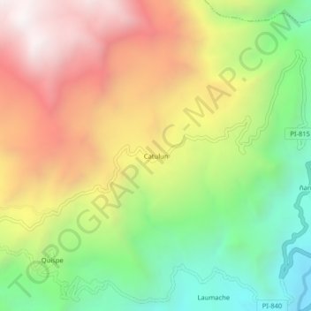 Catulun topographic map, elevation, terrain