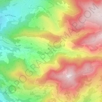 Planois topographic map, elevation, terrain