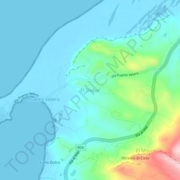 El Trebal topographic map, elevation, terrain