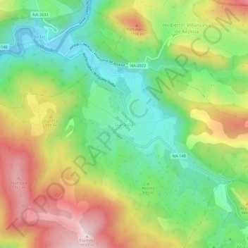 Garaioa topographic map, elevation, terrain