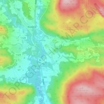 Tösta topographic map, elevation, terrain
