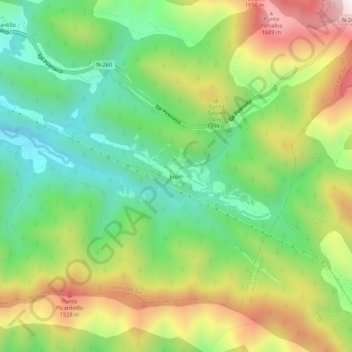 Espín topographic map, elevation, terrain