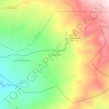 Cabladan topographic map, elevation, terrain
