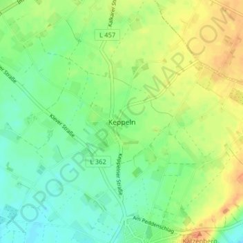 Keppeln topographic map, elevation, terrain