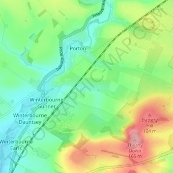 East Gomeldon topographic map, elevation, terrain