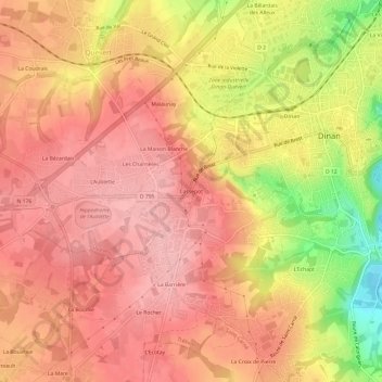 Cassepot topographic map, elevation, terrain