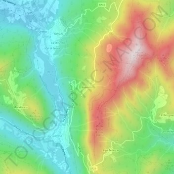 Boarezzo topographic map, elevation, terrain