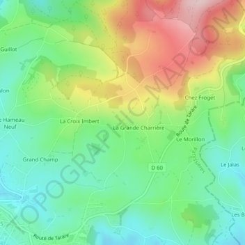 La Grande Charrière topographic map, elevation, terrain