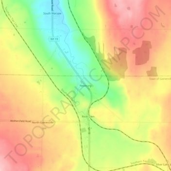 Newburg topographic map, elevation, terrain