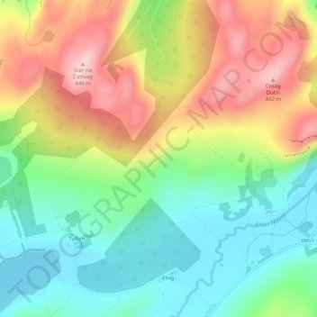 Highlands topographic map, elevation, terrain