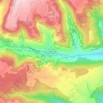 Schwaningen topographic map, elevation, terrain