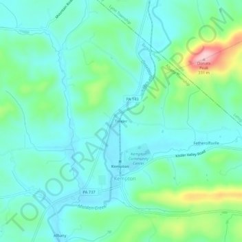 Trexler topographic map, elevation, terrain