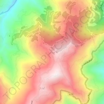 Bourbon topographic map, elevation, terrain