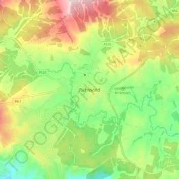 Richmond topographic map, elevation, terrain