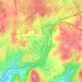 Amio topographic map, elevation, terrain