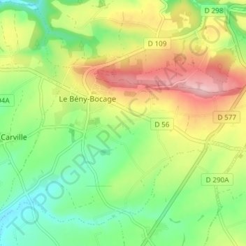 Le Hamel Pin topographic map, elevation, terrain