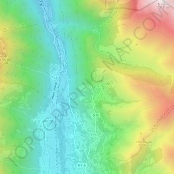 Cazaux-Debat topographic map, elevation, terrain